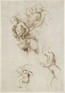 Recto: Studies voor een Groep vliegende Engelen, WA1846.190